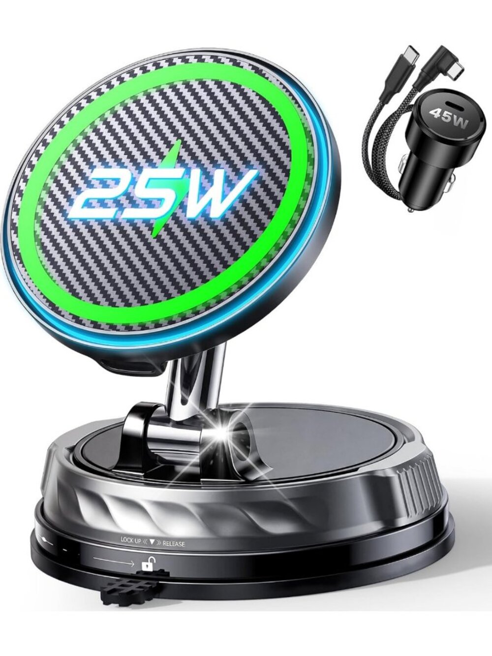 25W Fast Wireless Charge, Only for iPhone Magsafe Car Mount Charger
